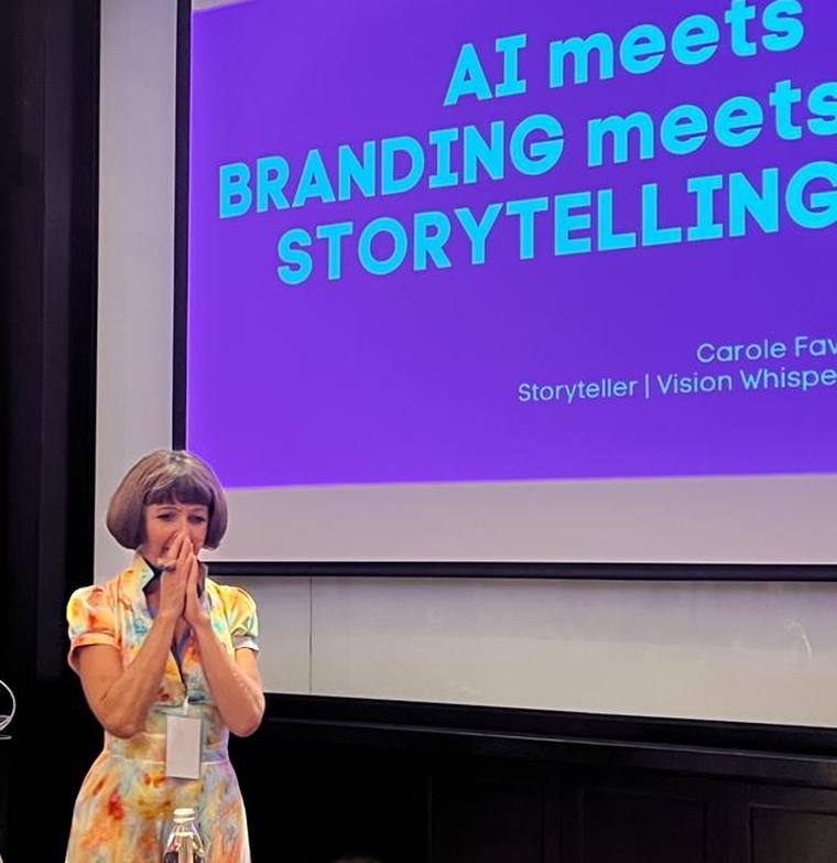 Carole Favre delivering a keynote at The AI Business Conference