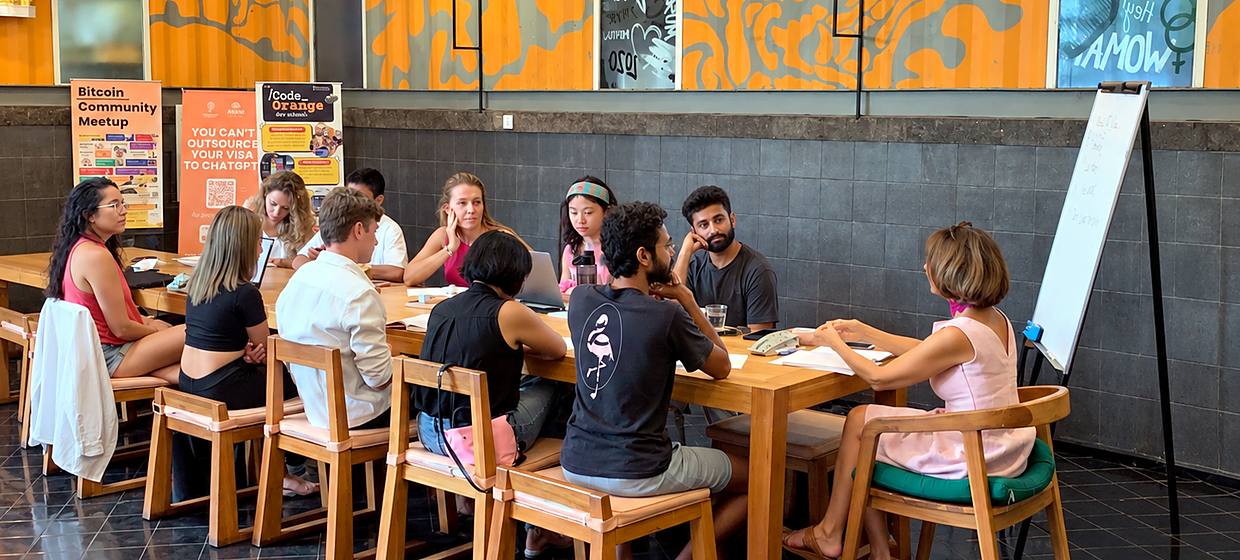 A writing workshop in progress